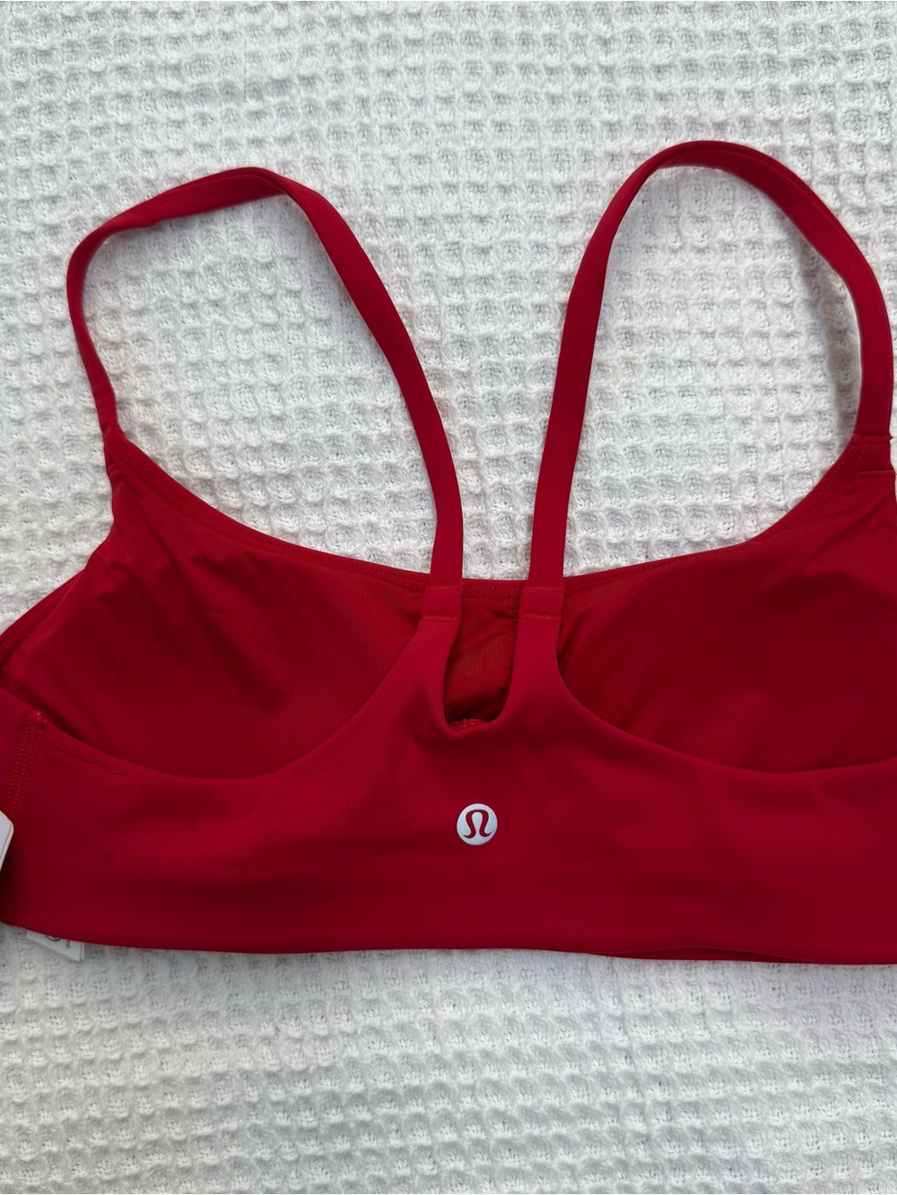 NWT Lululemon wunder train Strappy racer bra a/b in Oxford red - Picture 2 of 4